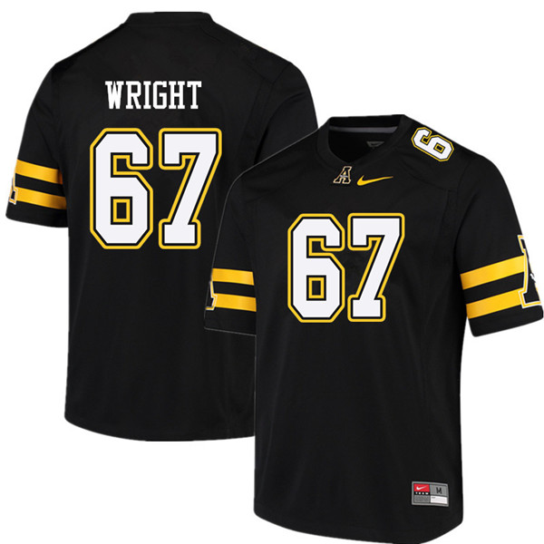 Men #67 Logan Wright Appalachian State Mountaineers College Football Jerseys Sale-Black